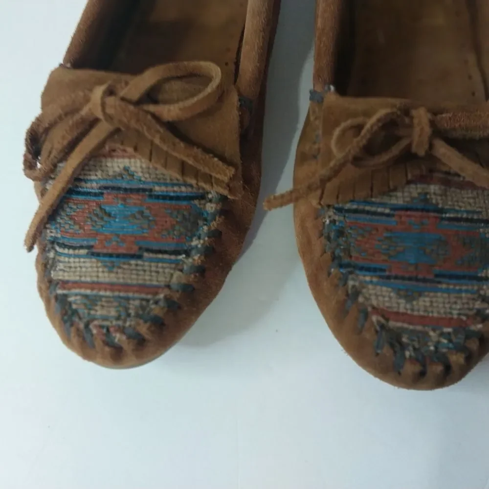 MINNETONKA Size 9 Women's Brown Moccasins 472K Super Confort
